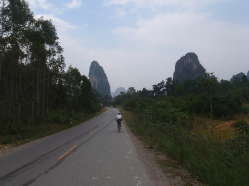 Mountain views and touring China by bicycle.